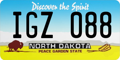 ND license plate IGZ088