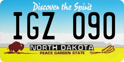 ND license plate IGZ090