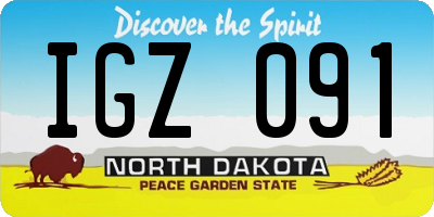 ND license plate IGZ091
