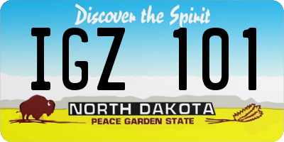ND license plate IGZ101