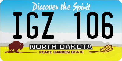 ND license plate IGZ106