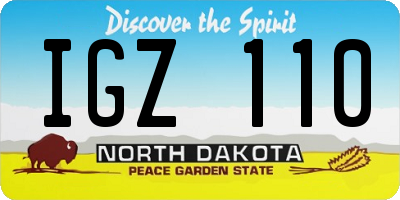ND license plate IGZ110