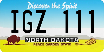 ND license plate IGZ111