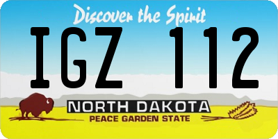 ND license plate IGZ112