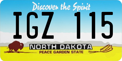 ND license plate IGZ115
