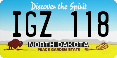 ND license plate IGZ118