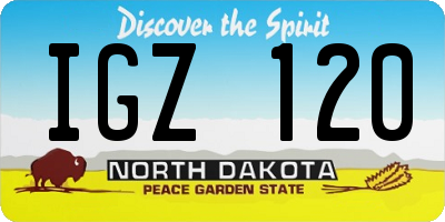 ND license plate IGZ120