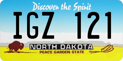 ND license plate IGZ121