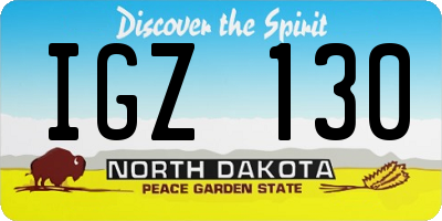 ND license plate IGZ130