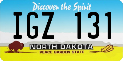 ND license plate IGZ131