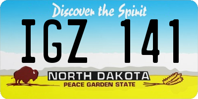 ND license plate IGZ141