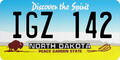 ND license plate IGZ142