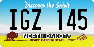 ND license plate IGZ145