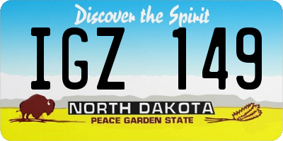ND license plate IGZ149