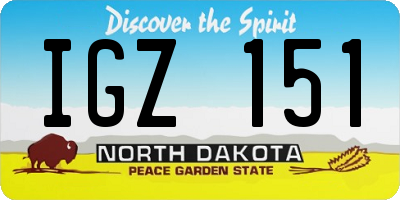 ND license plate IGZ151