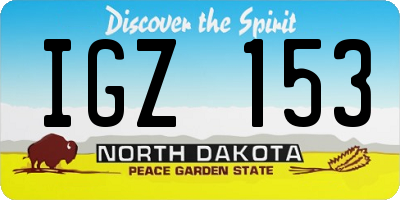 ND license plate IGZ153