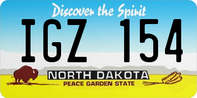 ND license plate IGZ154