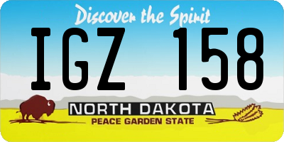 ND license plate IGZ158