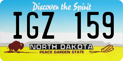 ND license plate IGZ159
