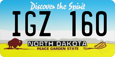 ND license plate IGZ160