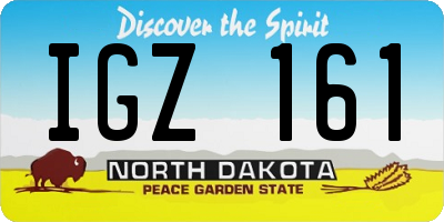 ND license plate IGZ161
