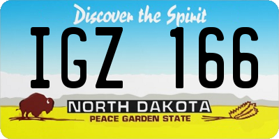 ND license plate IGZ166