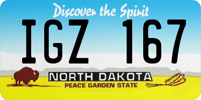 ND license plate IGZ167