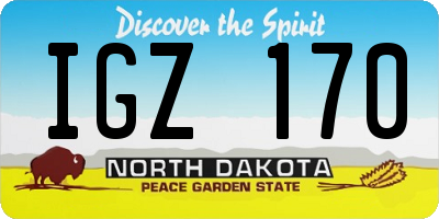 ND license plate IGZ170