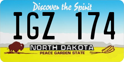 ND license plate IGZ174
