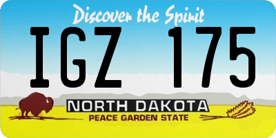 ND license plate IGZ175