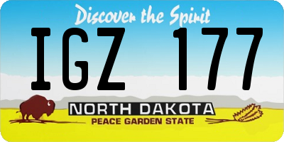 ND license plate IGZ177