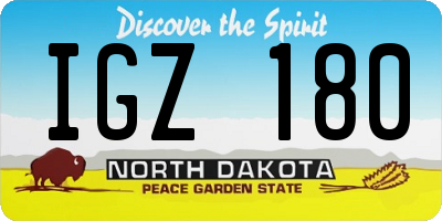 ND license plate IGZ180