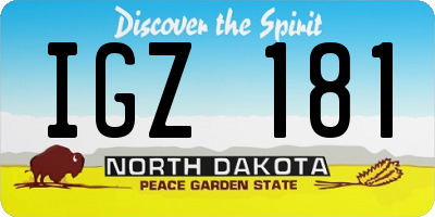 ND license plate IGZ181
