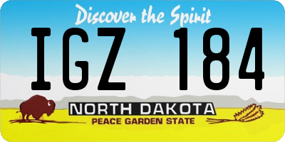 ND license plate IGZ184