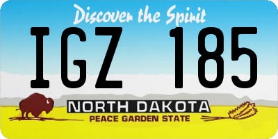 ND license plate IGZ185
