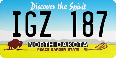 ND license plate IGZ187