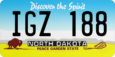 ND license plate IGZ188