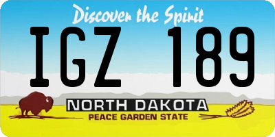 ND license plate IGZ189