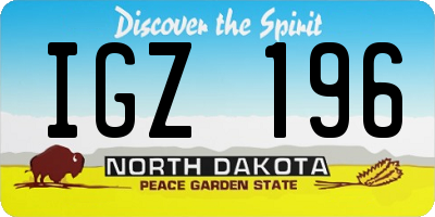 ND license plate IGZ196