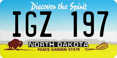 ND license plate IGZ197