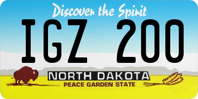 ND license plate IGZ200