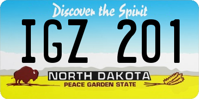 ND license plate IGZ201