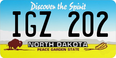 ND license plate IGZ202