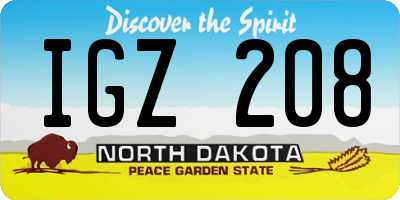 ND license plate IGZ208