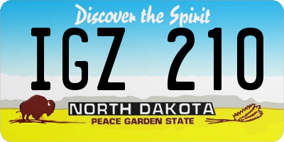 ND license plate IGZ210