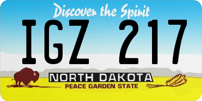 ND license plate IGZ217