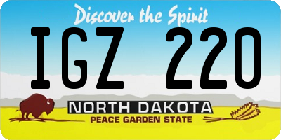 ND license plate IGZ220