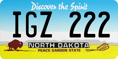 ND license plate IGZ222
