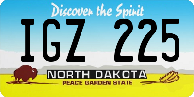 ND license plate IGZ225