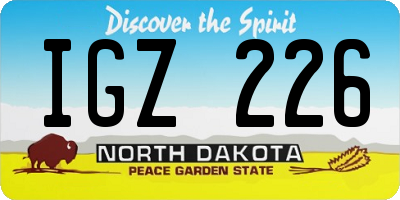 ND license plate IGZ226